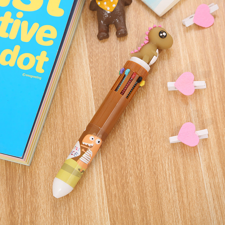 Stylo à bille de presse multicolore de dessin animé du cœur