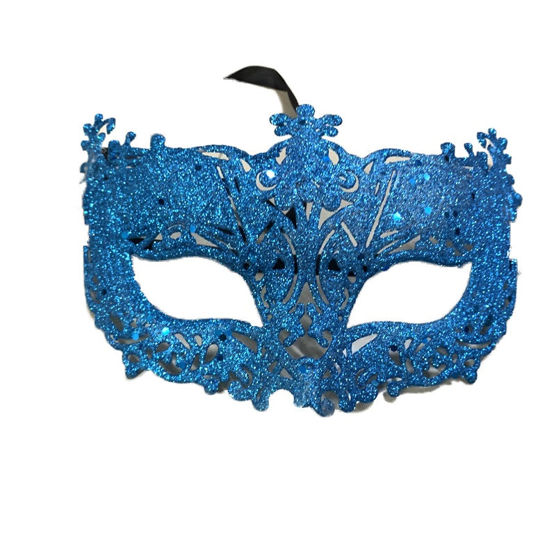 Poudre d'or Masque Sexy Masque Prince Demi-face Femme Robe de fantaisie Masque à oeil de balle