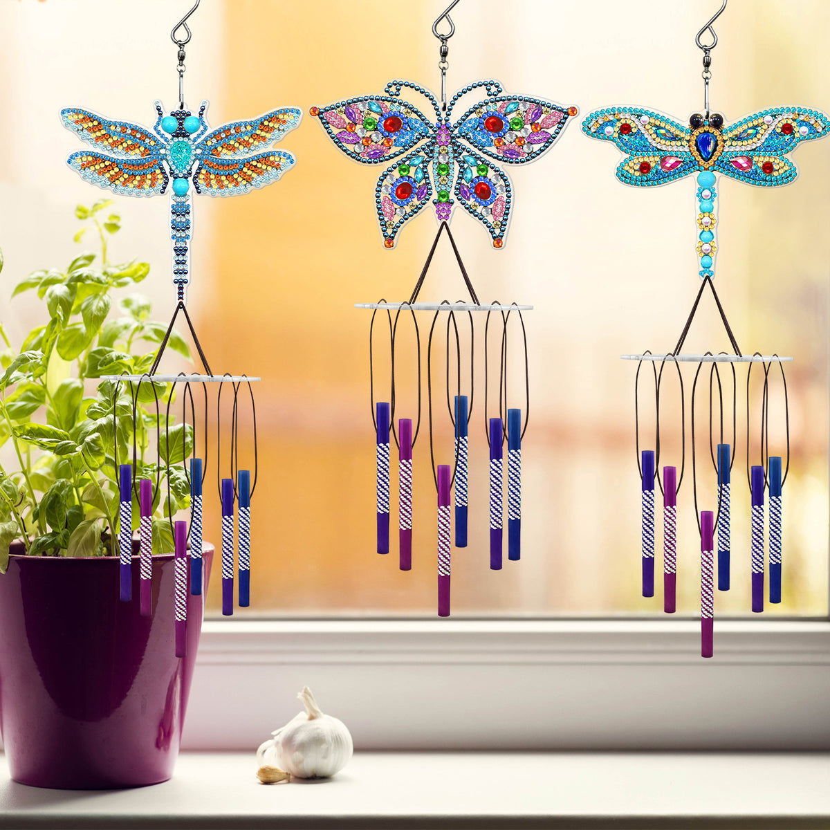 Diamant Peinture Wind Chime Pendentif DIY Handmade Outdoor Sun Catcher