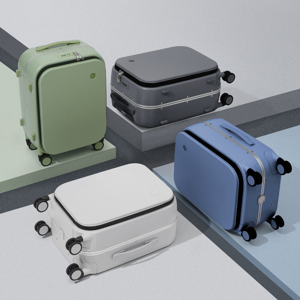 Ouverture avant de la planche 20 Valises en aluminium cadre