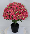 Fleur artificielle de 24 pouces Faux Lotus Neige Potée Plante UV résistant aux UV Floral artificiel Déco