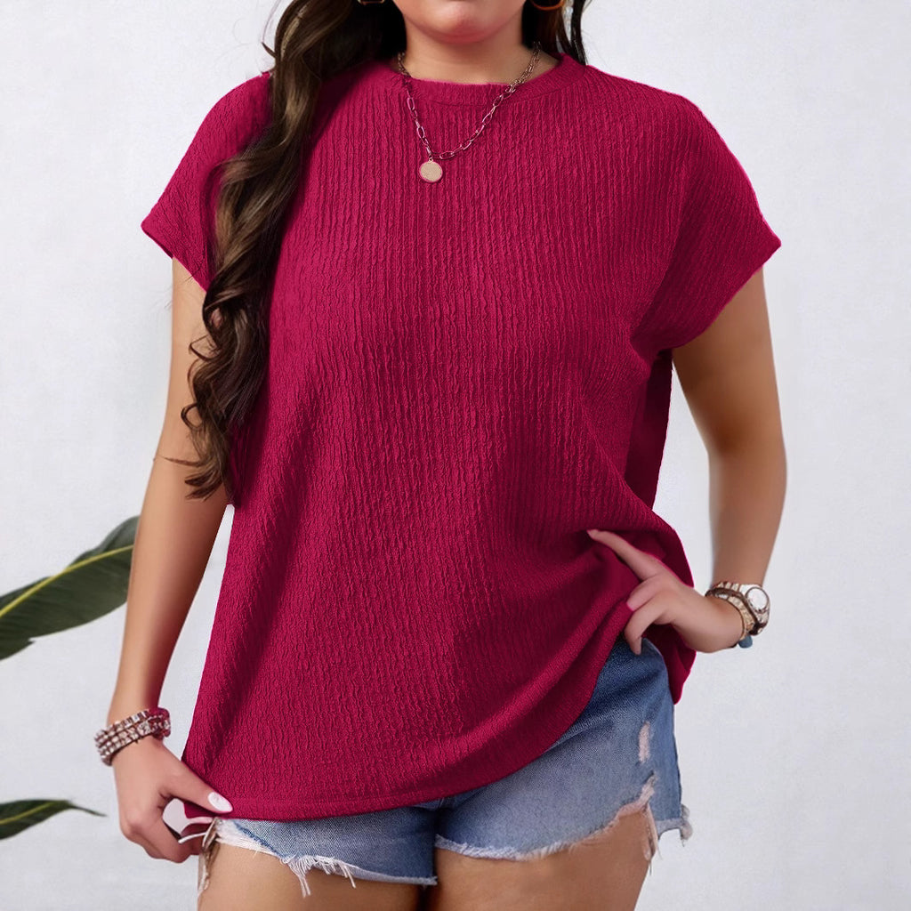 T-shirt Bishop-Sleeve pour femme Col rond