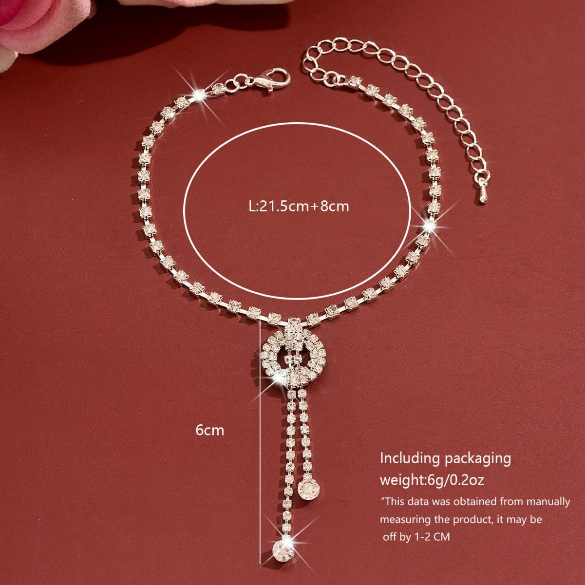Femme Été simple Strass Tassel Geometric Anklet