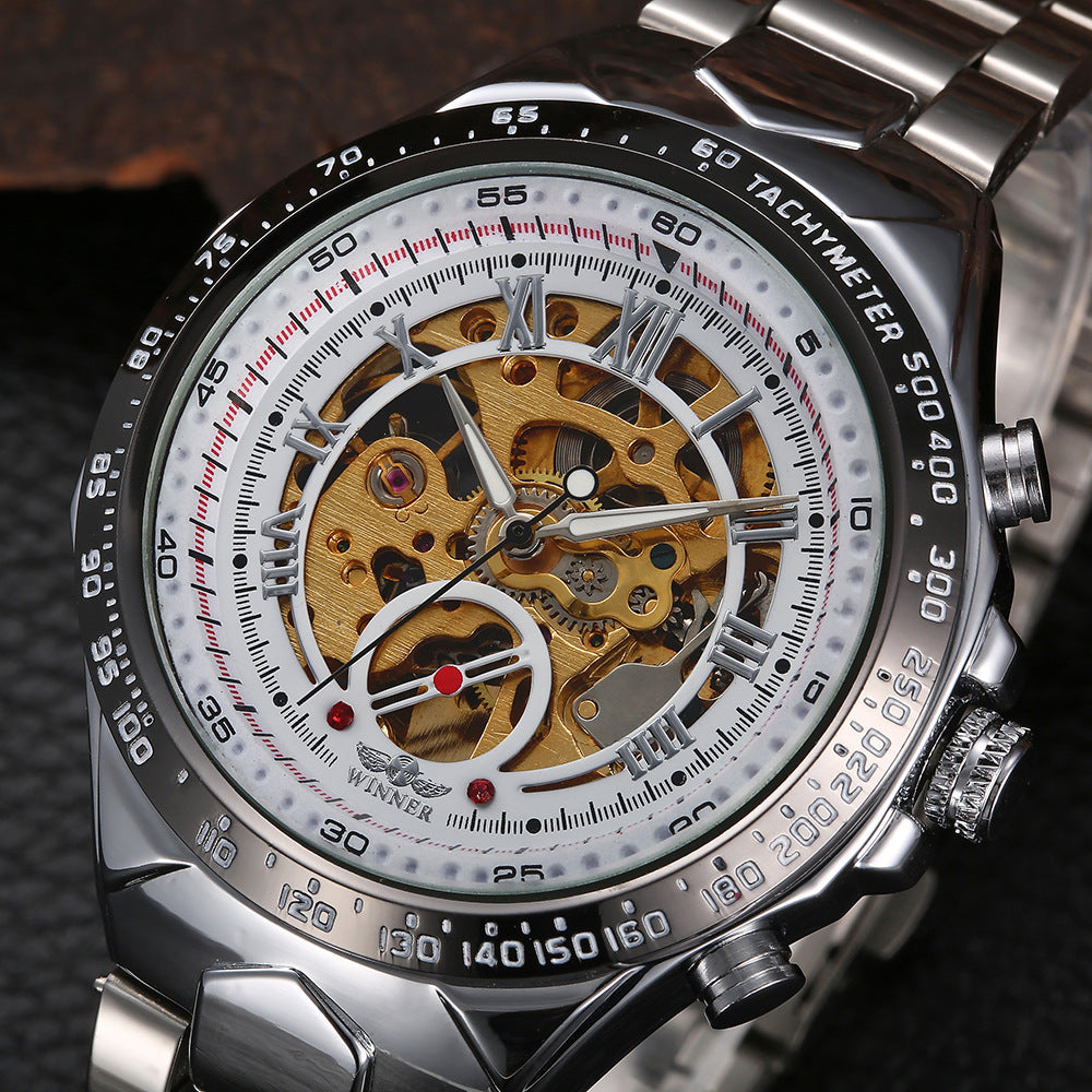 Personnalité homme All-steel Hollow Montre mécanique automatique