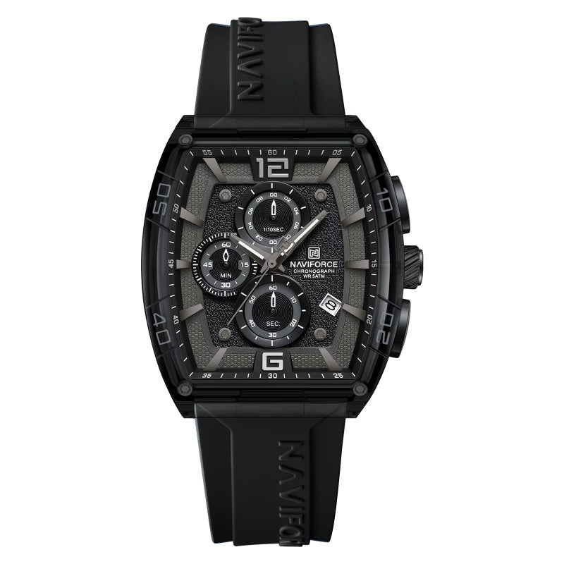 Montre Quartz pour hommes Bracelet en silicone en forme de barrique Montre sport résistant à l'eau