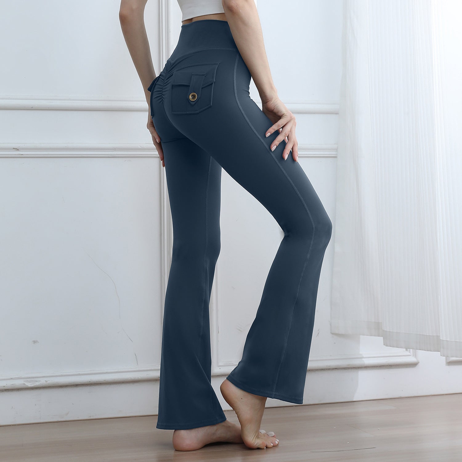 Pantalon de yoga à haute capacité de poche de pêche pour les femmes pour l'automne Et l'hiver