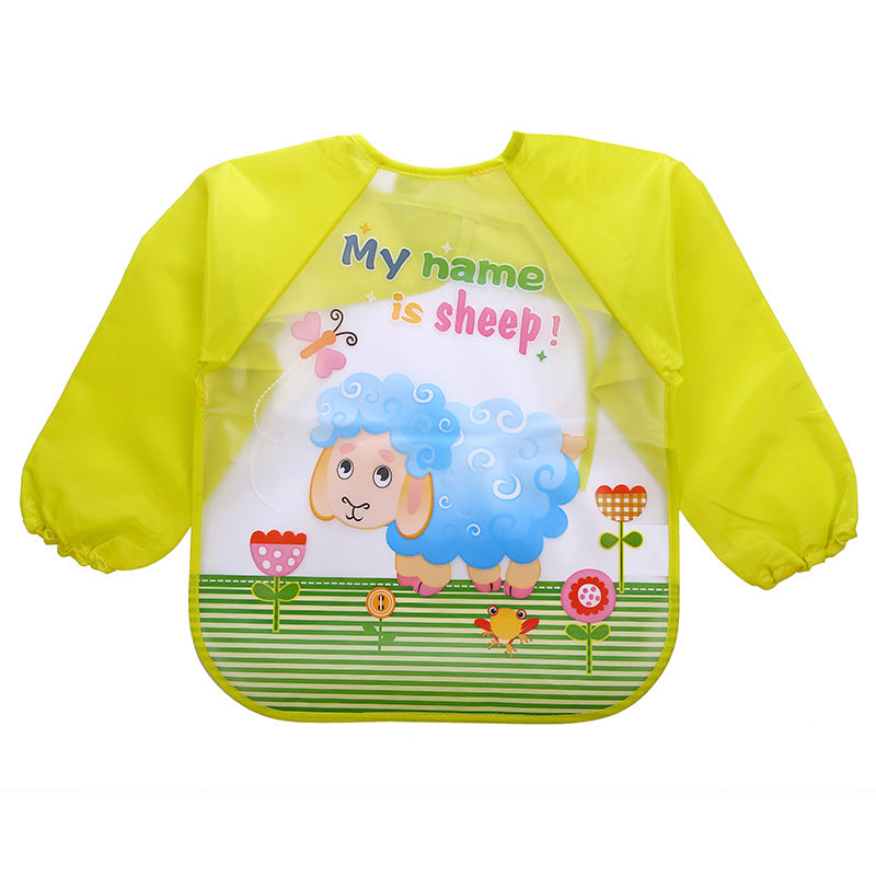 Gown enfant manches longues enfants imperméable repas Baby Tablier Peinture Vêtements Bib Protectiv