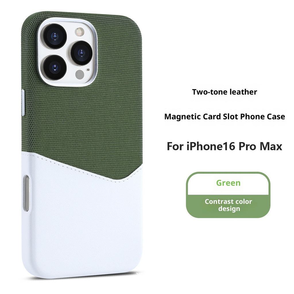 Convient pour 17promax cas de téléphone modèle de tissu de couture couleur cuir aspiration magnétique