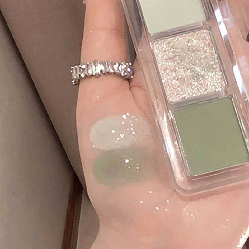 Tri-couleur vert Eyeshadow Matte Pearly et fin Shimmer