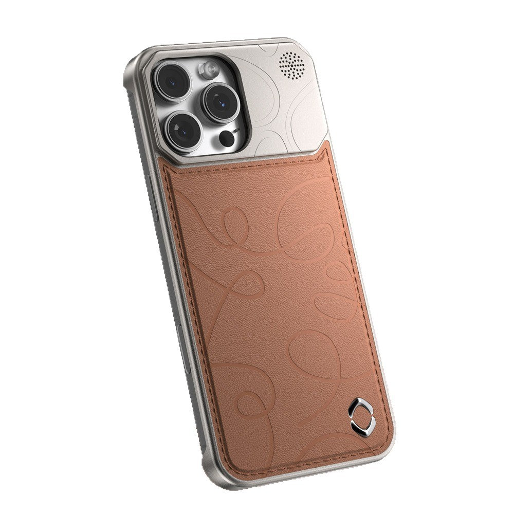 Simple and drop-resistant leather phone case