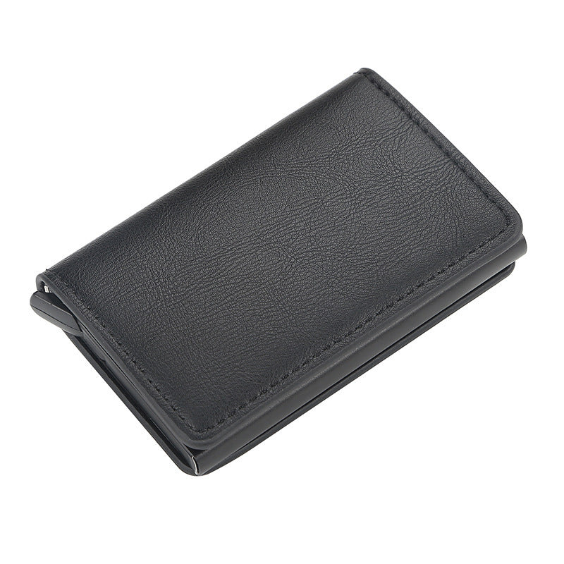 Support de carte d'emballage en alliage d'aluminium en cuir PU pour hommes