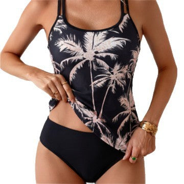 Maillot de bain deux-pièces flatteur imprimé pour femmes