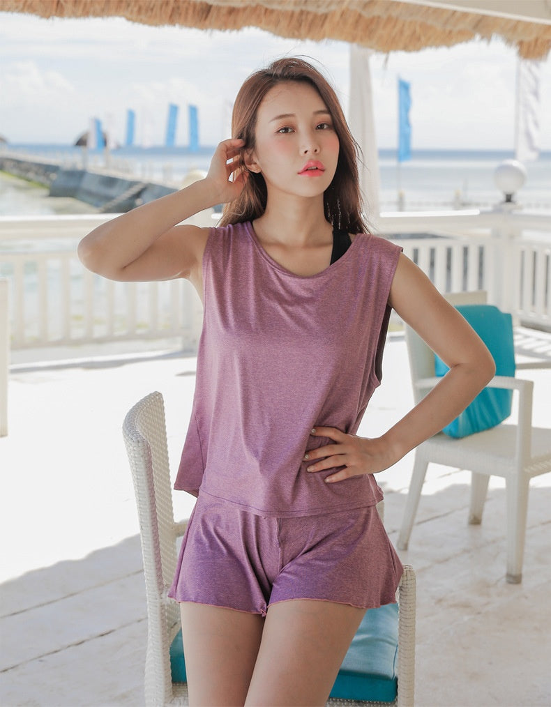 Maillot de bain de plage Ensemble de quatre pièces Maillot de bain