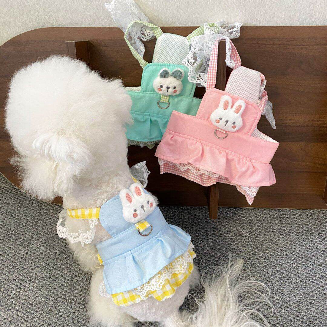 Vêtements pour animaux de compagnie avec attache en laisse Mignon et robe de sangle florale de style princesse douce