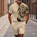 Shorts Zip en col mandarin et manches courtes pour hommes