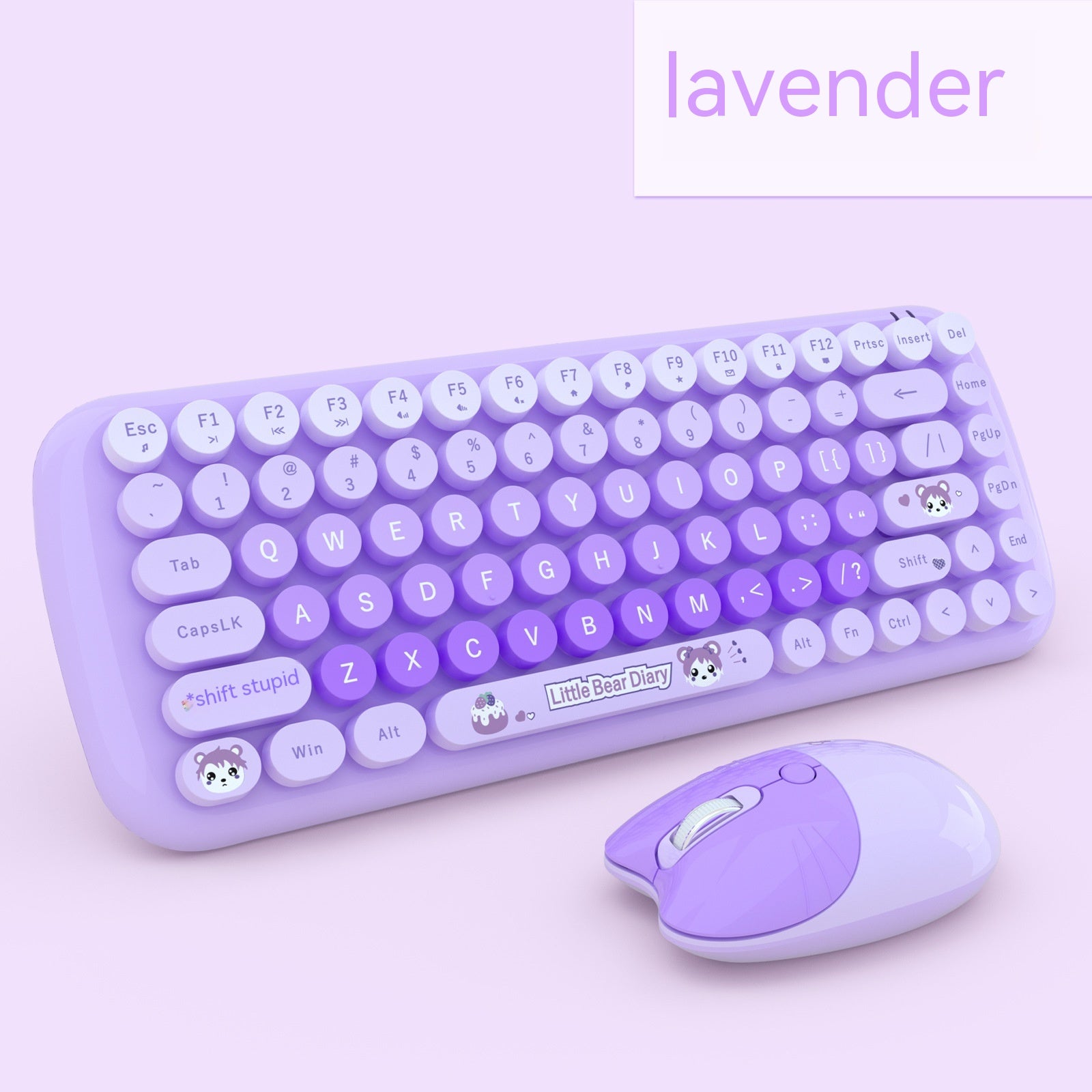 Clavier sans fil et jeu de souris Rose Mini Mignon