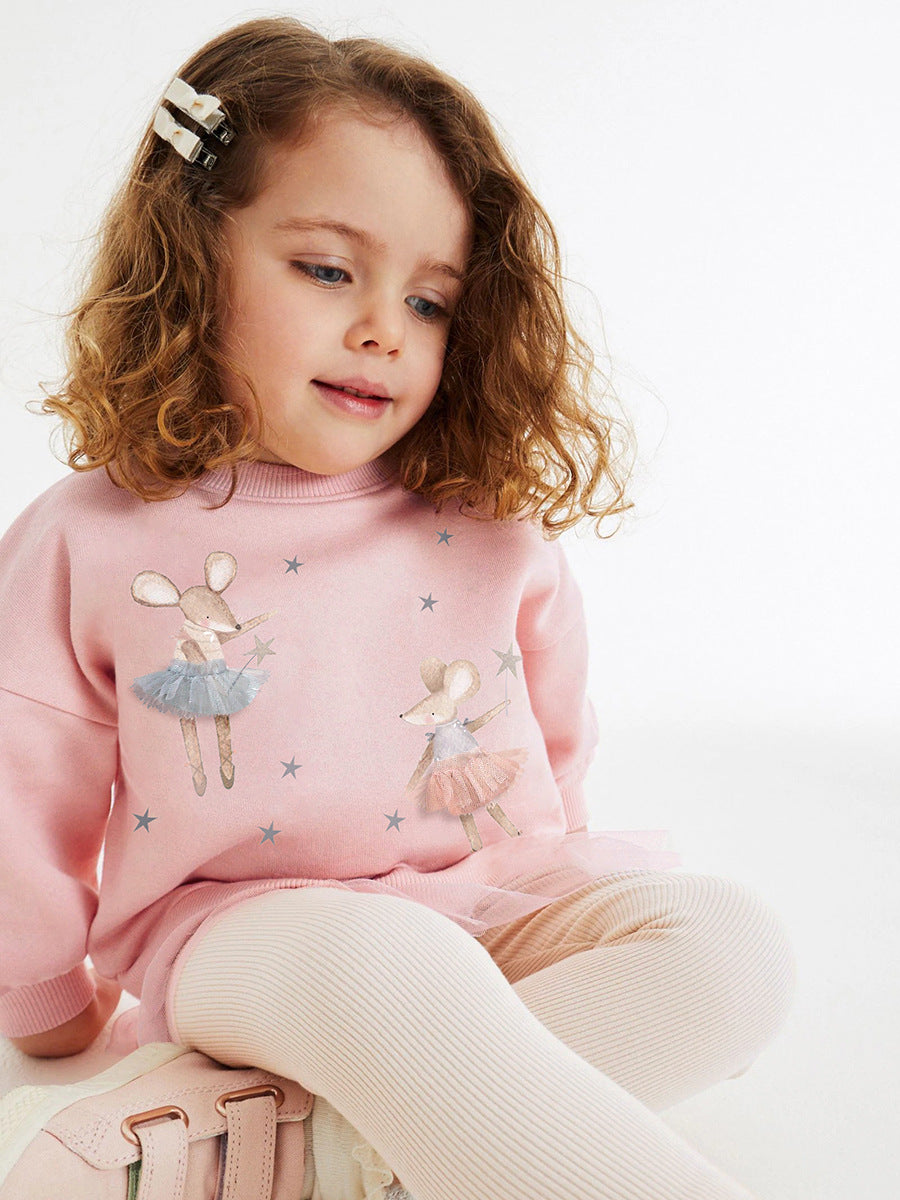 Filles Long Sleeve Top and Pantalons Set - Casual Confortable deux pièces Outfit pour les enfants Daily W