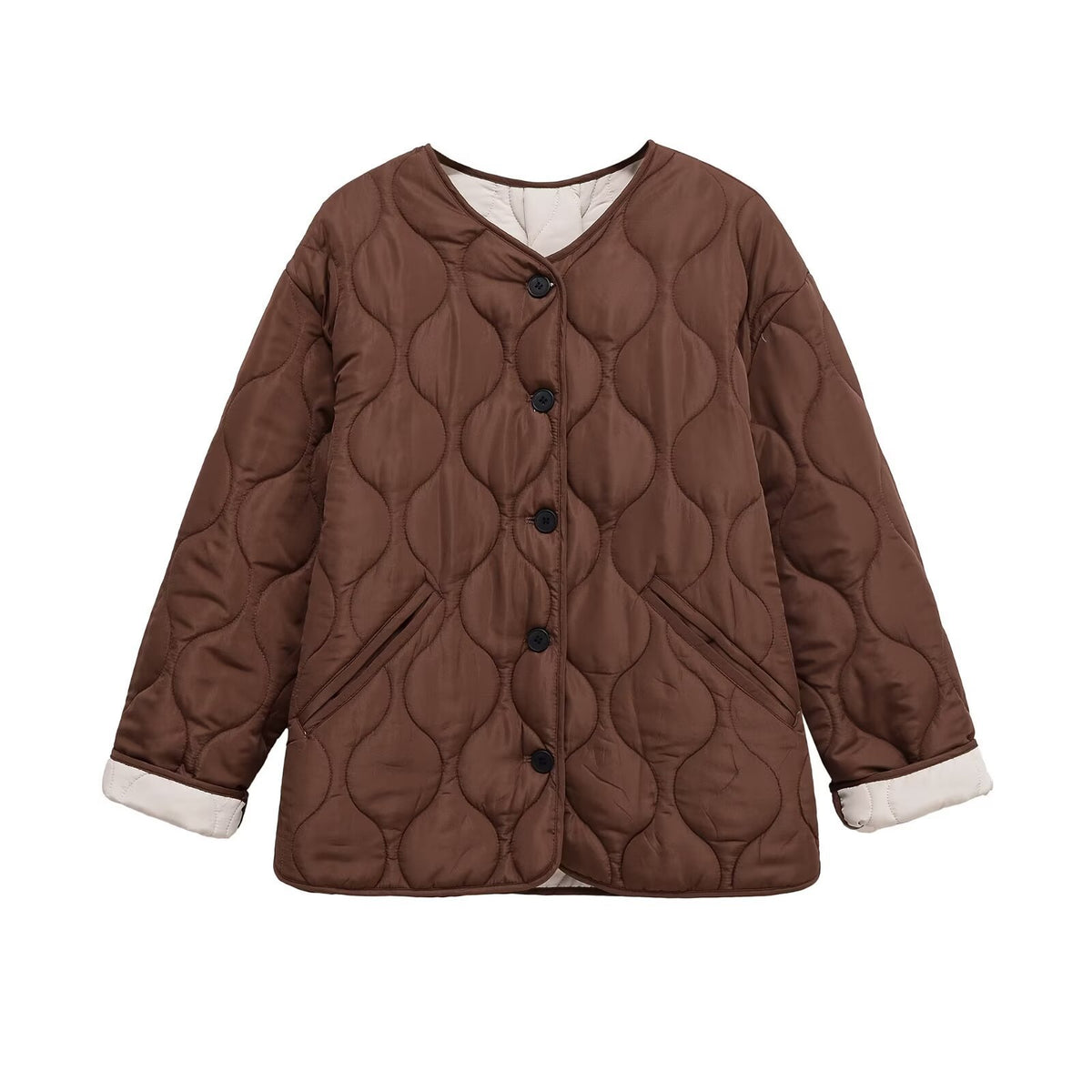 Veste de coton à manches longues brun foncé