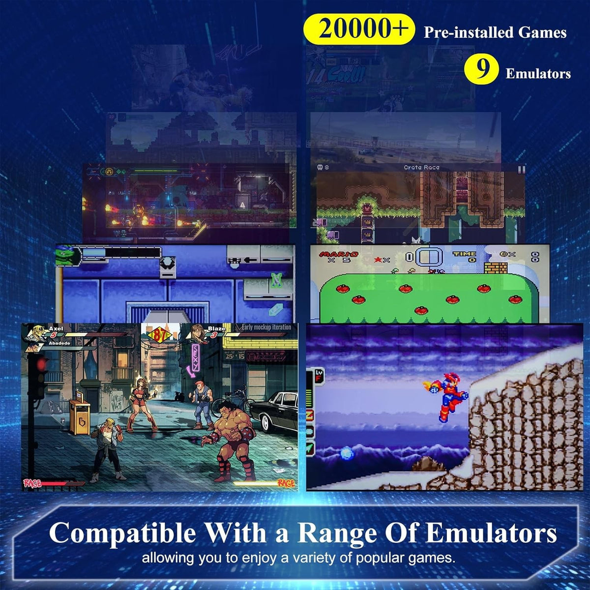 20000 Retro Video Game Console 4K HD TV Game Stick Encre.2 Contrôleur sans fil