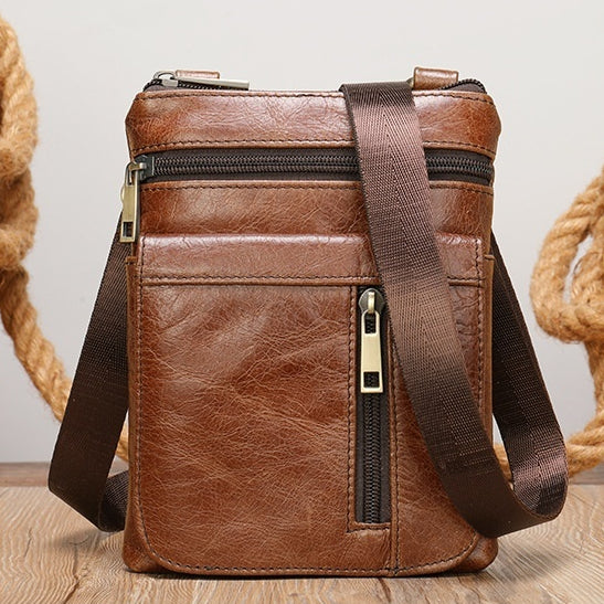 Sac d'épaule pour hommes Sac en cuir véritable pour hommes Pouch