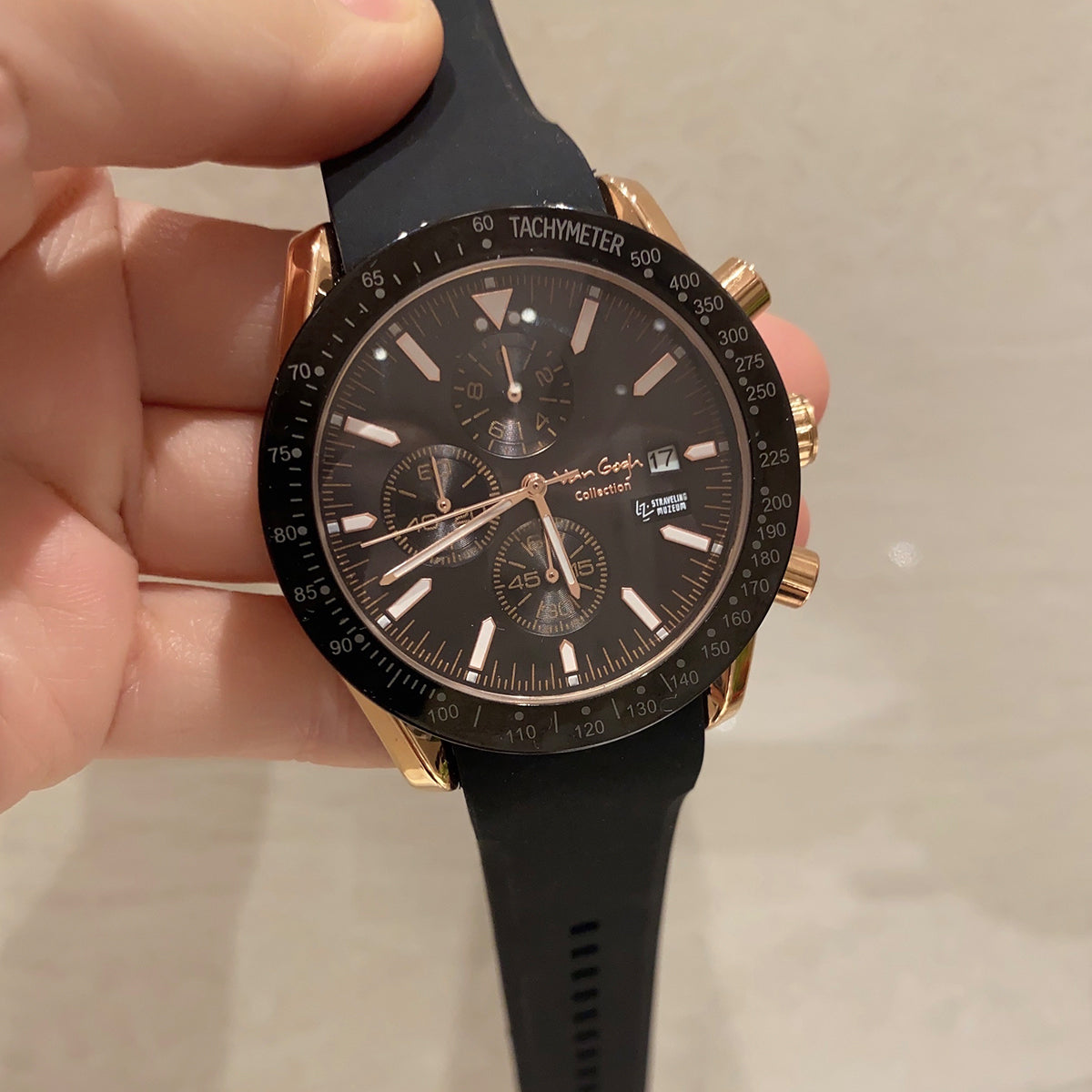 Van Gogh Starry Fantasy Series Montre en caoutchouc pour hommes