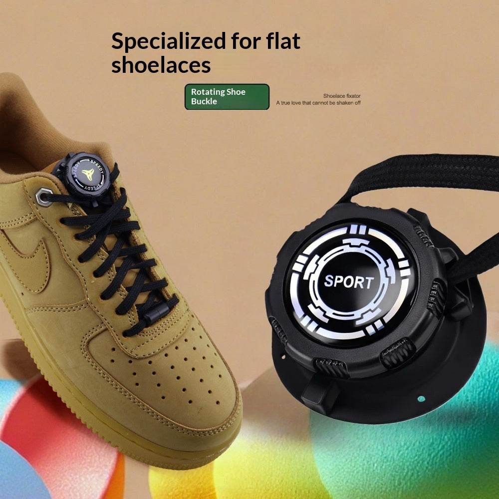 Rotation Bouton Shoelaces Pour les gens paresseux Pas besoin d'attacher la boucle de chaussure