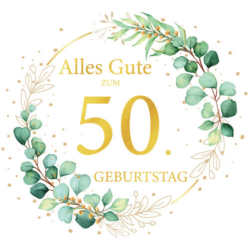 Ensemble de 40 serviettes en nuances de vert avec des Accents d'or pour les fêtes du 50ème anniversaire Et Anniv