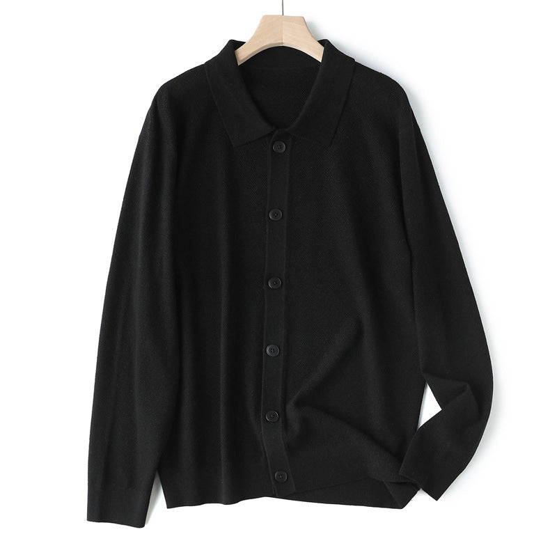 Veste de sweater collaré style argent vieux hommes