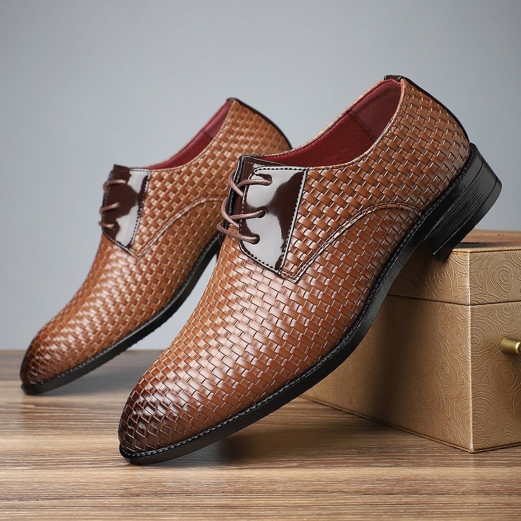 Chaussures en cuir pointue pointue pour hommes