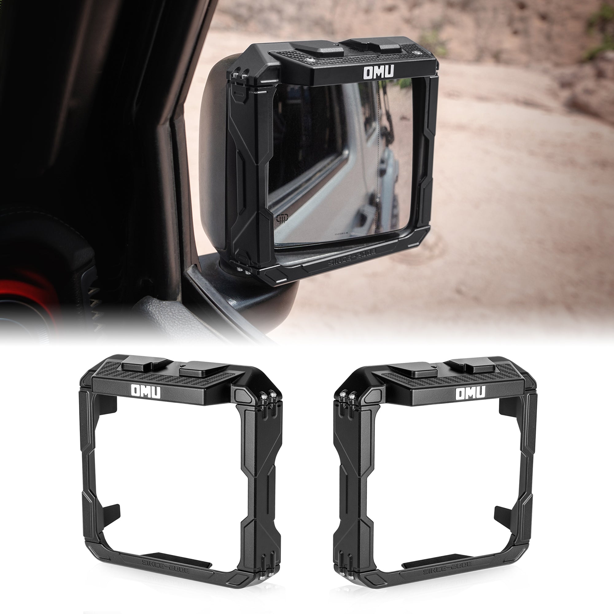 Cadre miroir de protection contre la pluie pour 2018- Wrangler JL & 2020-2025 Wrangler Gladiator