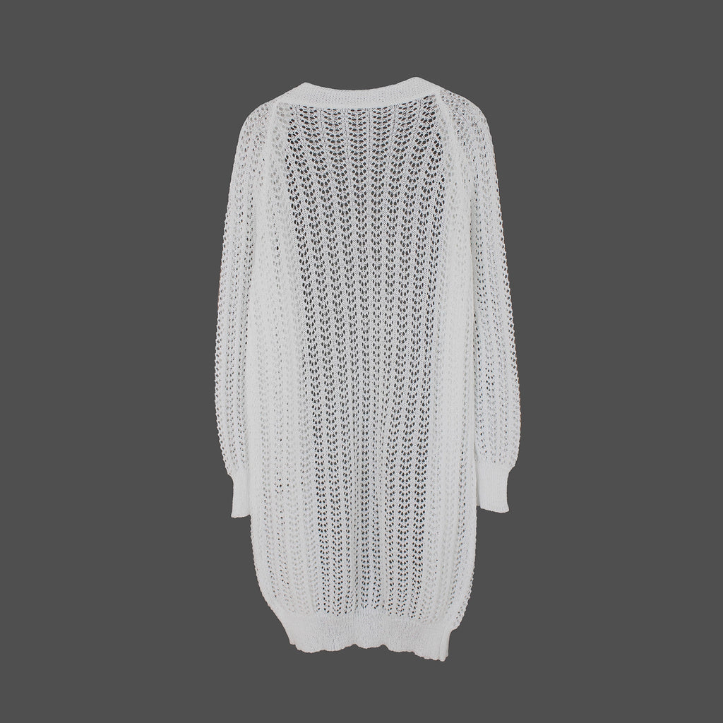 Femmes à manches longues Thin Hollow-out Knit Cardigan