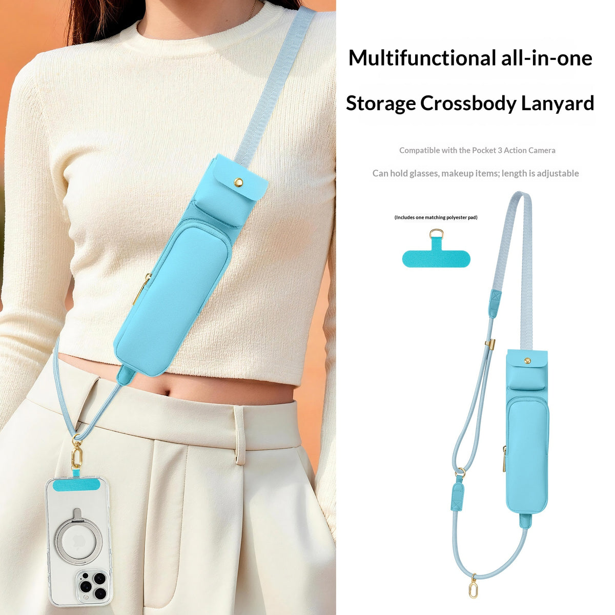 Outdoor Anti-loss Multi-fonctionnel Large Flat Lanyard