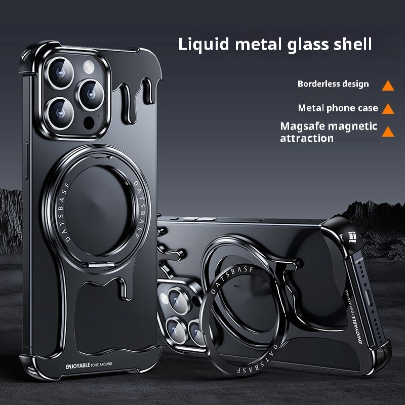 Nu sans cadre liquide Feel Phone Case Support magnétique
