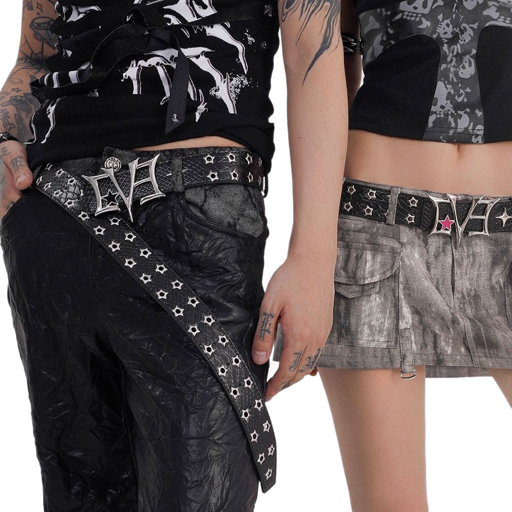 Mens Rivet Retro Ceinture en cuir élégant