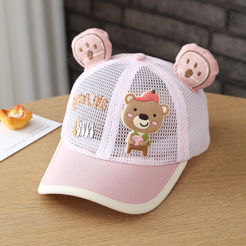 Tableau de dessin mignon d'été Bear Garçons et chapeau de filles Mesh Chapeau pour enfants Duckbill Cap Bre