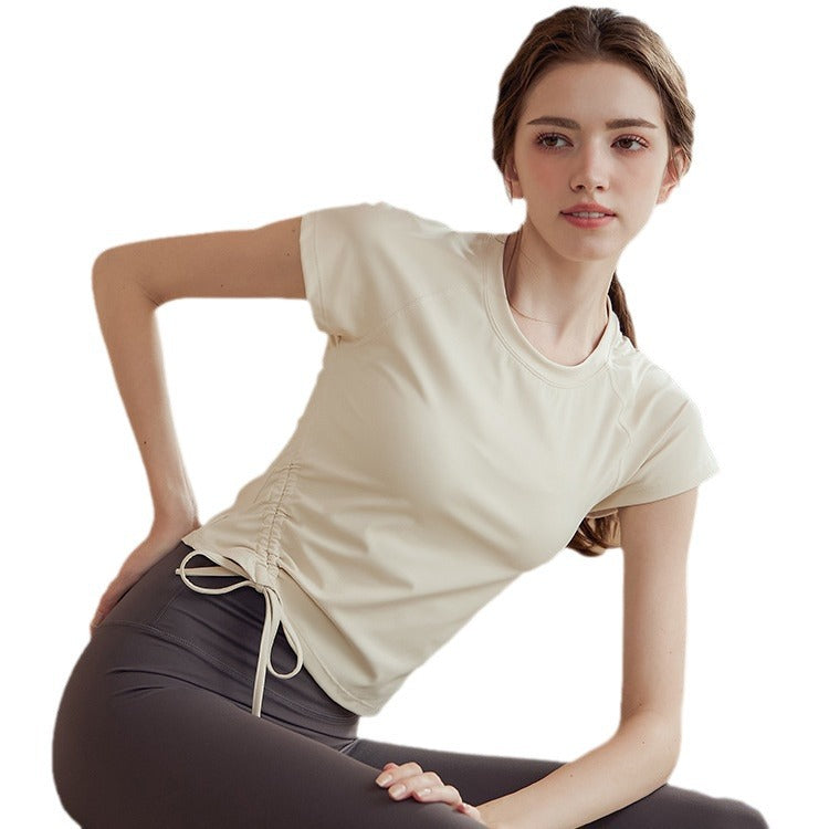 T-shirt de yoga à manches courtes pour femmes
