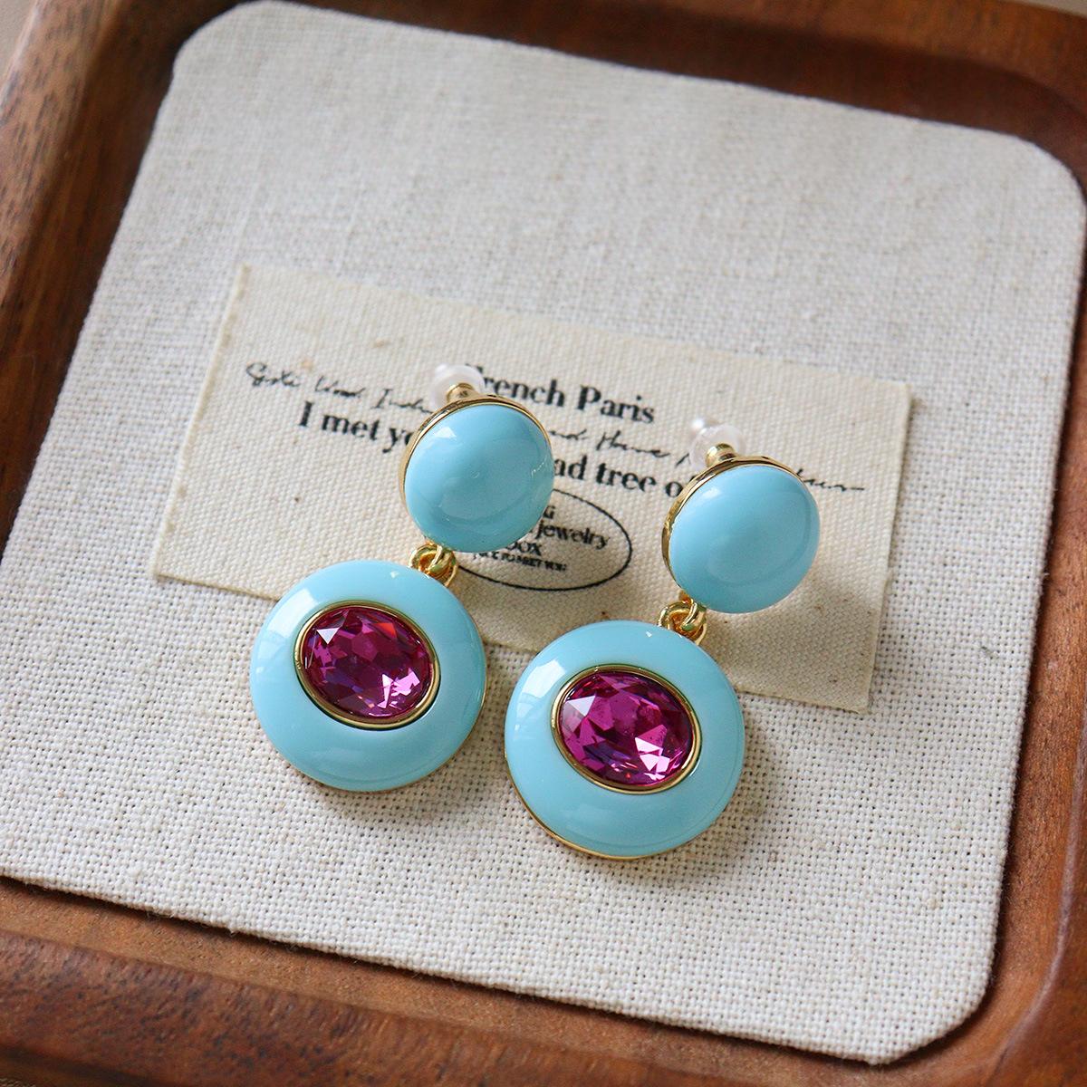 Boucles d'oreilles géométriques en acrylique bleu mode