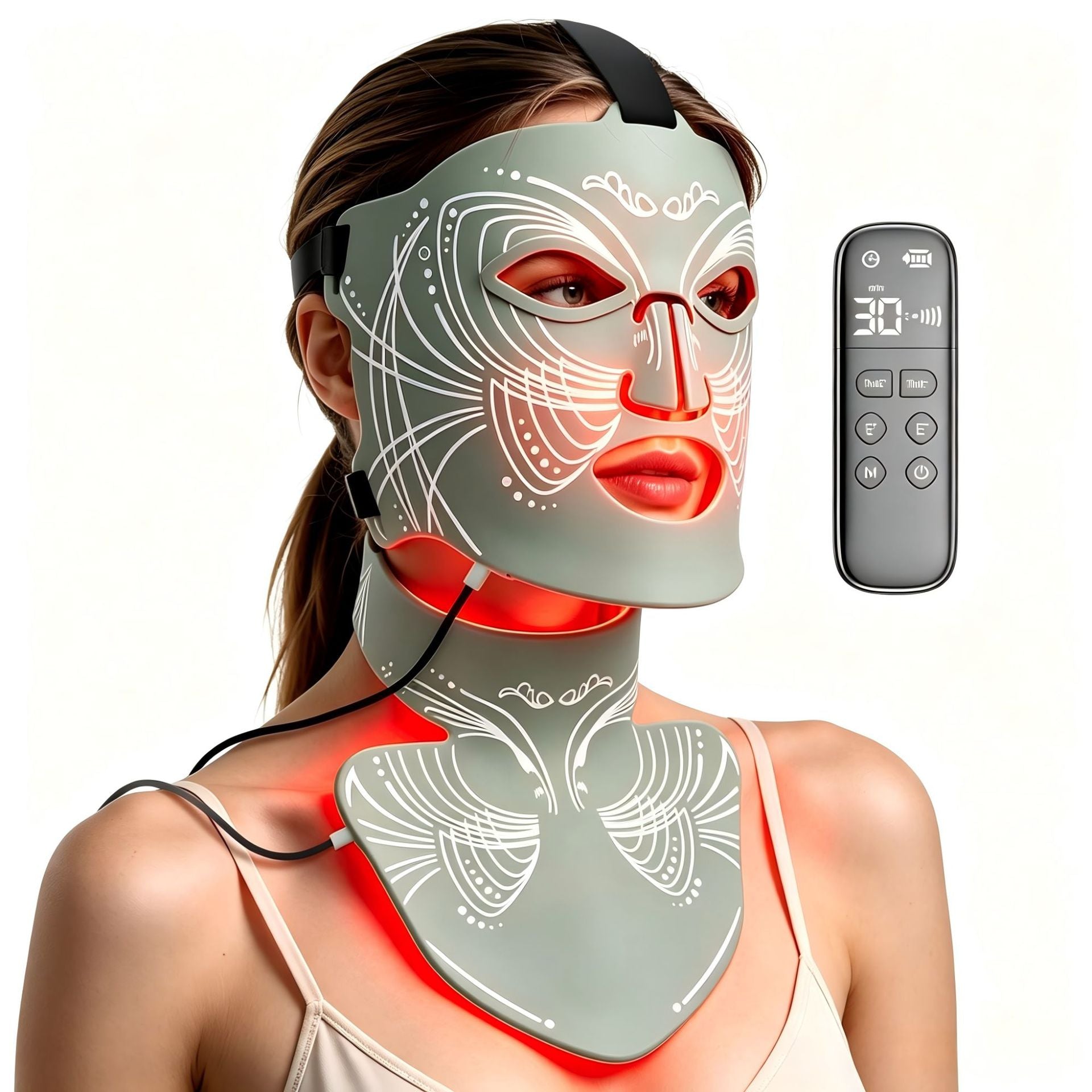 Masque de beauté faciale en silicone couleur LED 7