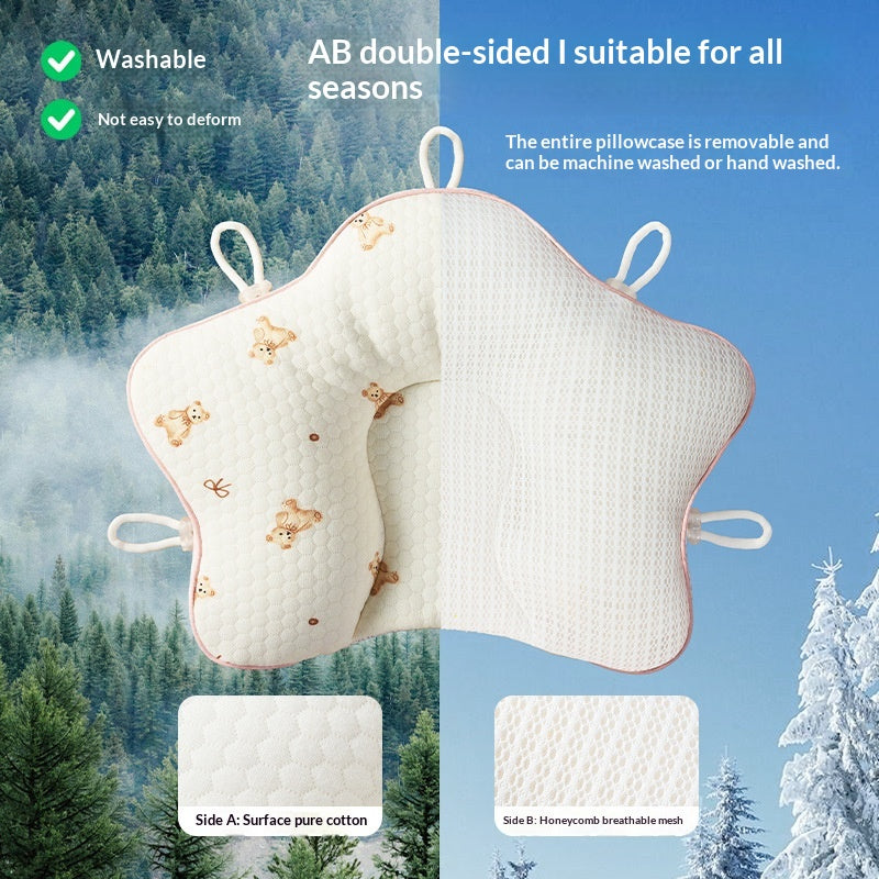Oreiller pour nouveau-nés de plusieurs mois conçu pour corriger la forme de la tête pendant le sommeil