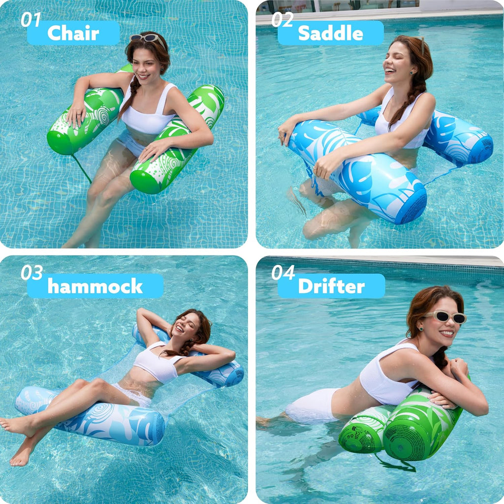 2pcs 4-en-1 Float de piscine gonflable pour adultes