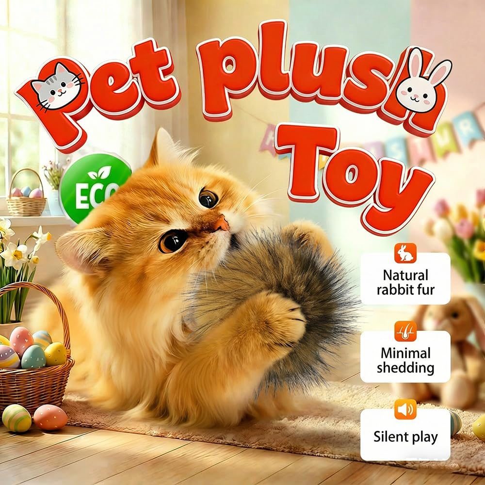 Fake rabbit fur ball cat toy