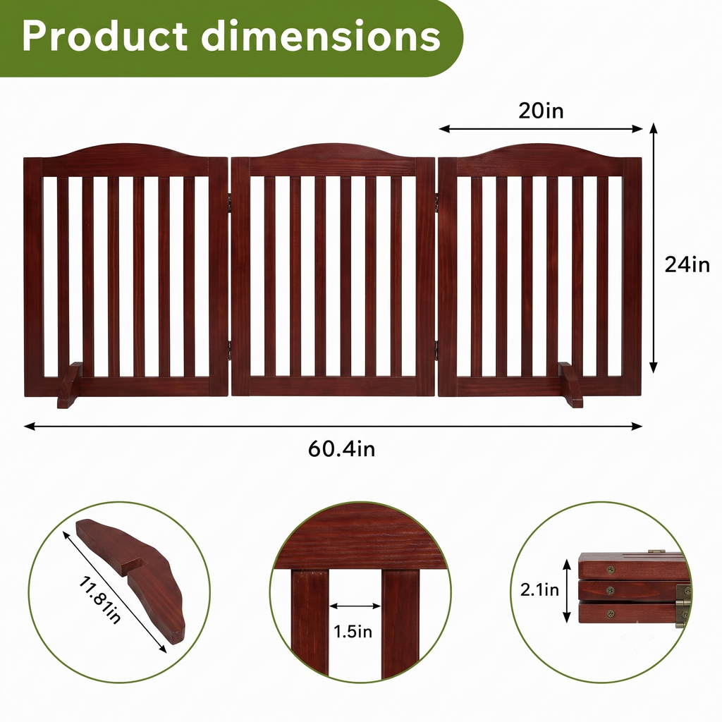 Porte pliable pour chiens en bois