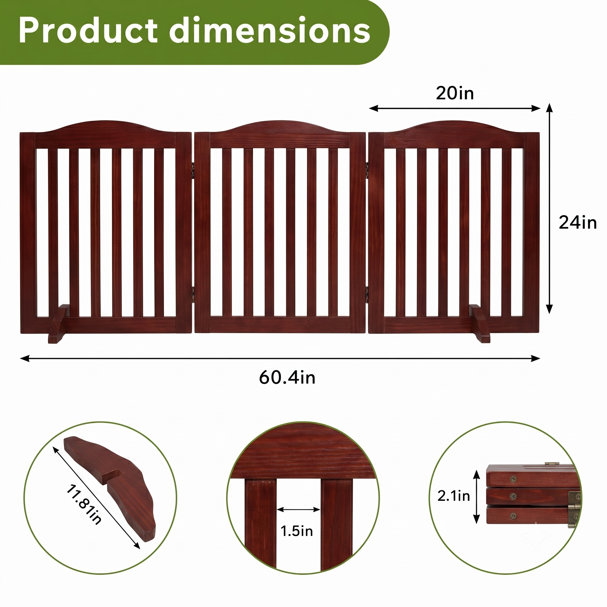 Porte pliable pour chiens en bois