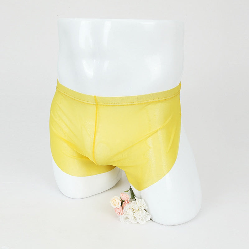 Boxer homme slips Sexy mince Mesh pantalons de sport