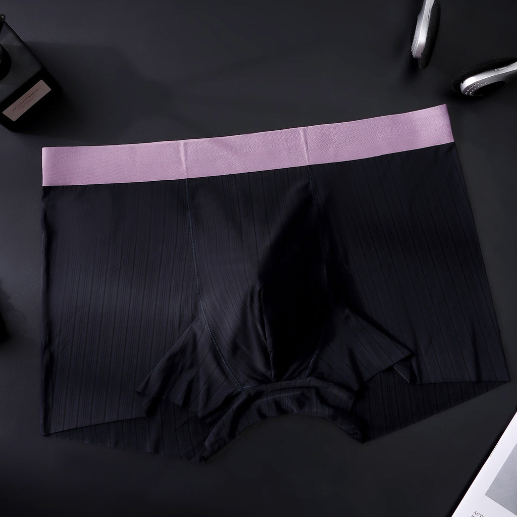Hommes Summer Ice-silk Seamless Boxer Slips haute élasticité