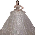 Robe de mariée rétro de l'industrie à une épaule longue traînée