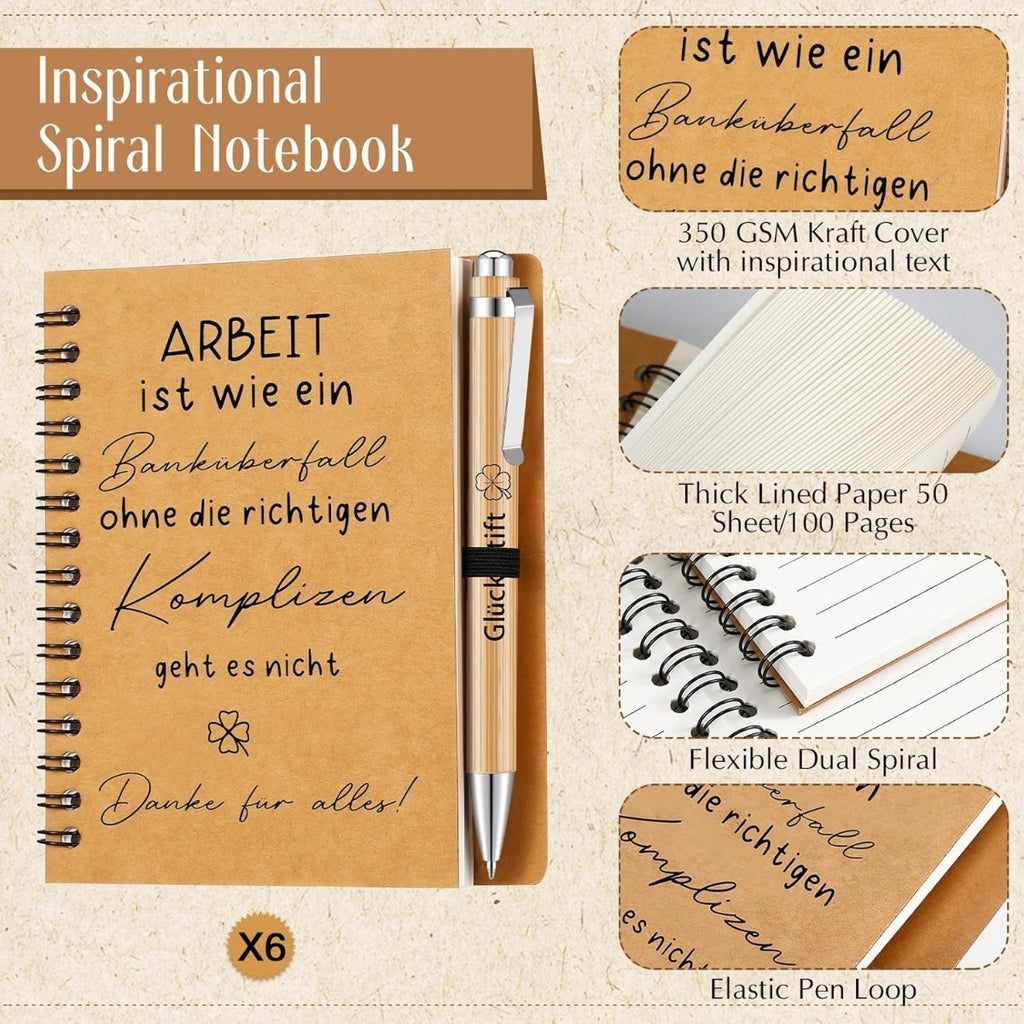 6-piece mini notebook and 6-piece ballpoint pen gift set