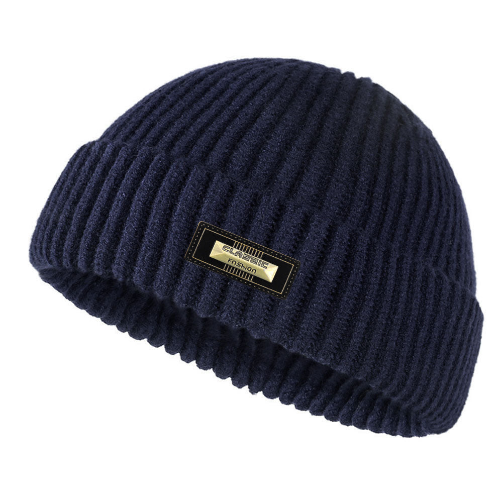 Chapeau à mailles chaudes à double couche en laine mode