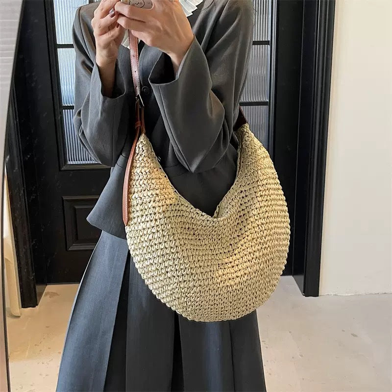 Sac à corde en papier en forme de U polyvalent et occasionnel pour l'épaule ou le corps croisé