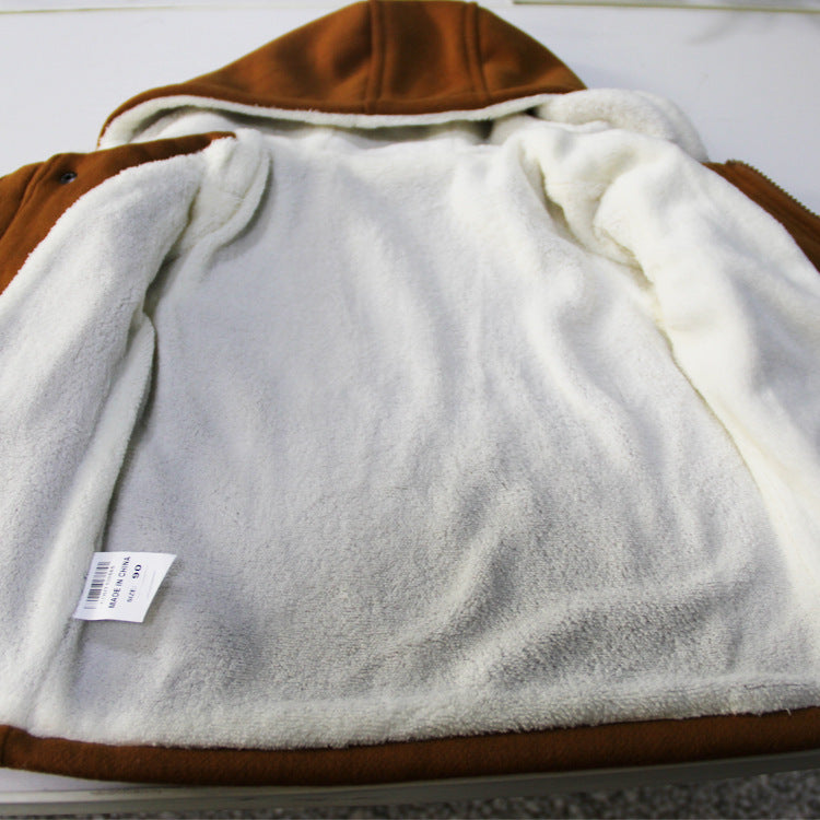 Manteau à capuche doublé de polaire pour garçons